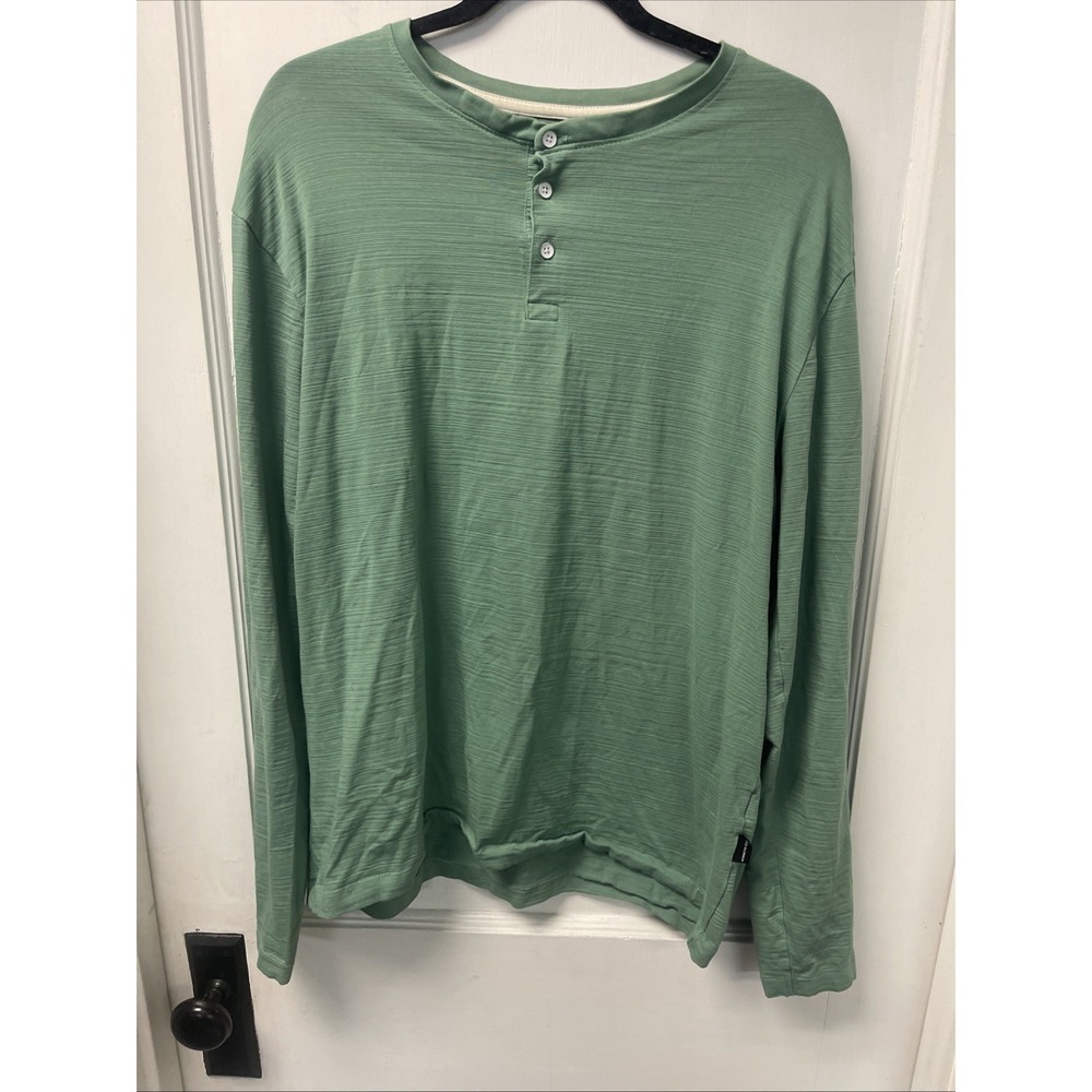 Kenneth Cole New York Cotton Blend Casual Green  Long Sleeve Shirt Large